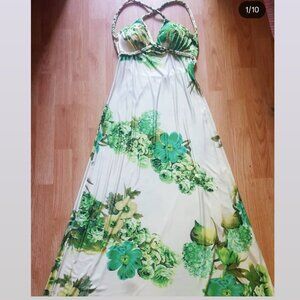 Gorgeous tropical print maxi dress/sundress.